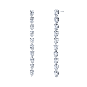 Pear Shape Diamond Vine Dangle Earrings