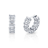 Signature Emerald Cut Diamond Huggies