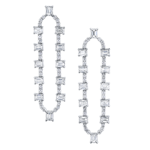 Emerald Cut Contemporary Drop Earring