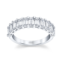 Emerald Cut Diamond Halfway Band