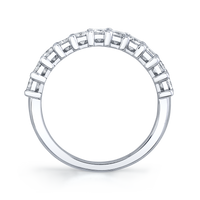 Emerald Cut Diamond Halfway Band
