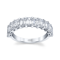 Emerald Cut Diamond Halfway Band