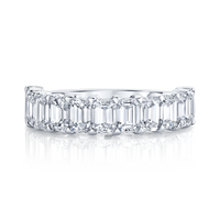 Emerald Cut Diamond Halfway Band