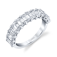 Emerald Cut Diamond Halfway Band