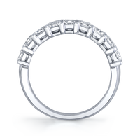 Emerald Cut Diamond Halfway Band