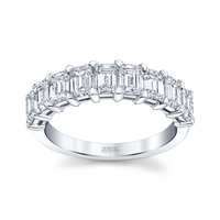 Emerald Cut Diamond Halfway Band
