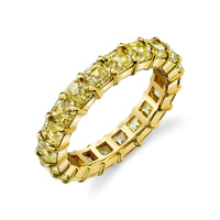 Fancy Yellow Asscher Diamond Eternity Band