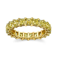 Fancy Yellow Asscher Diamond Eternity Band