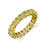 Fancy Yellow Asscher Diamond Eternity Band