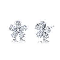 Pear Diamond Floret Earrings