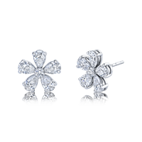 Pear Diamond Floret Earrings