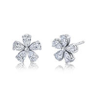 Pear Diamond Floret Earrings
