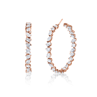 Mixed Fancy Shape Diamond Hoop Earring - LARGE
