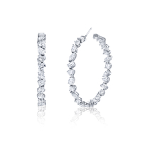 Mixed Fancy Shape Diamond Hoop Earring - LARGE