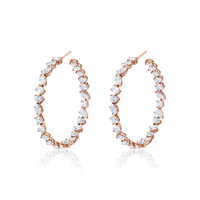 Mixed Fancy Shape Diamond Hoop Earring - LARGE