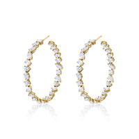Mixed Fancy Shape Diamond Hoop Earring - LARGE