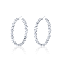 Mixed Fancy Shape Diamond Hoop Earring - LARGE