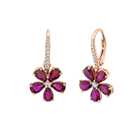 Floret Ruby Drop Earrings