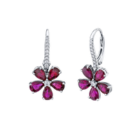 Floret Ruby Drop Earrings