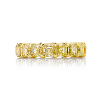 Fancy Yellow Asscher Diamond Eternity Band