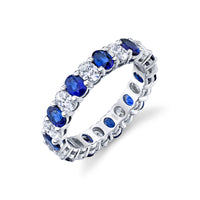 Sapphire & Oval Diamond Eternity Band