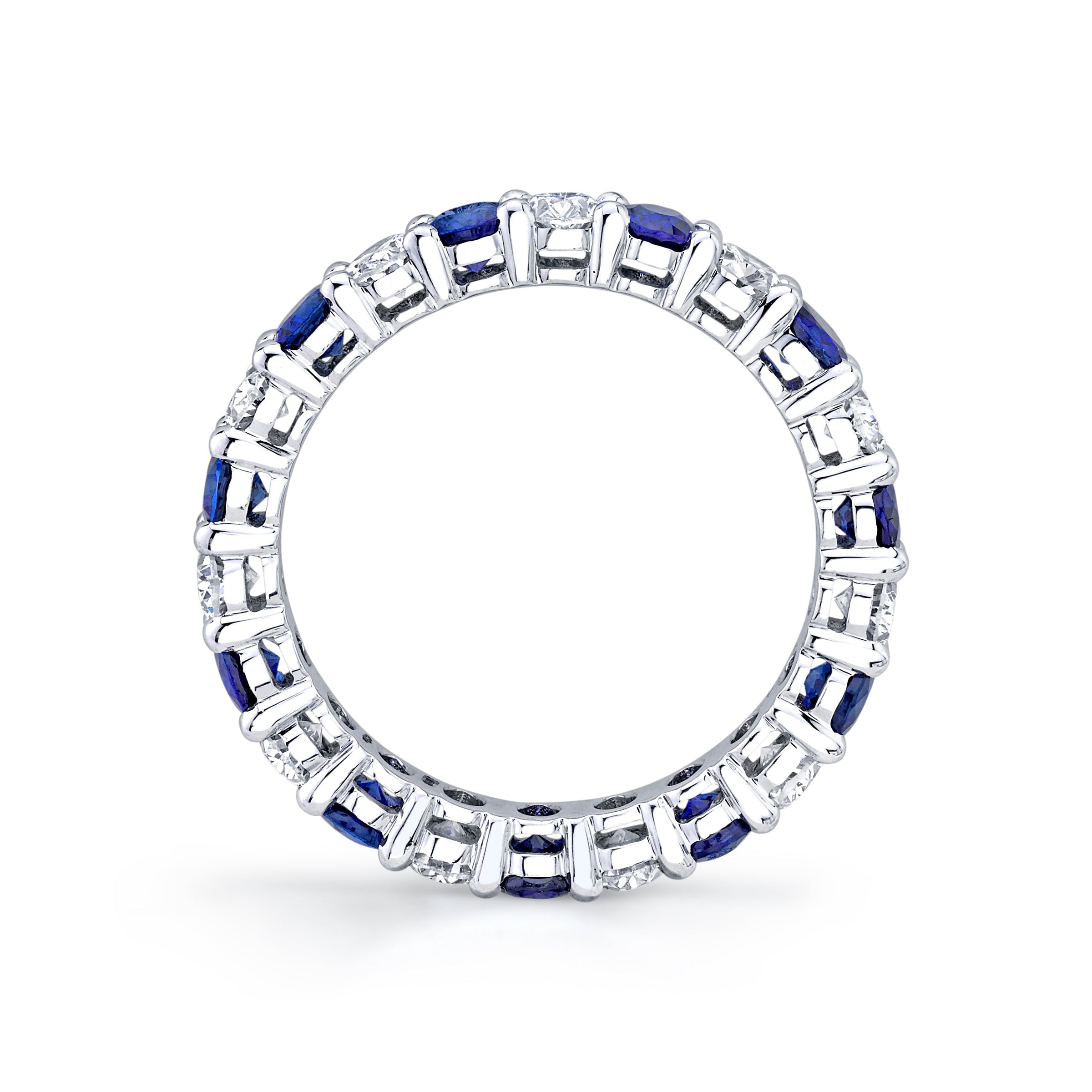 Sapphire & Oval Diamond Eternity Band
