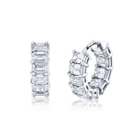 Signature Emerald Cut Diamond Huggies