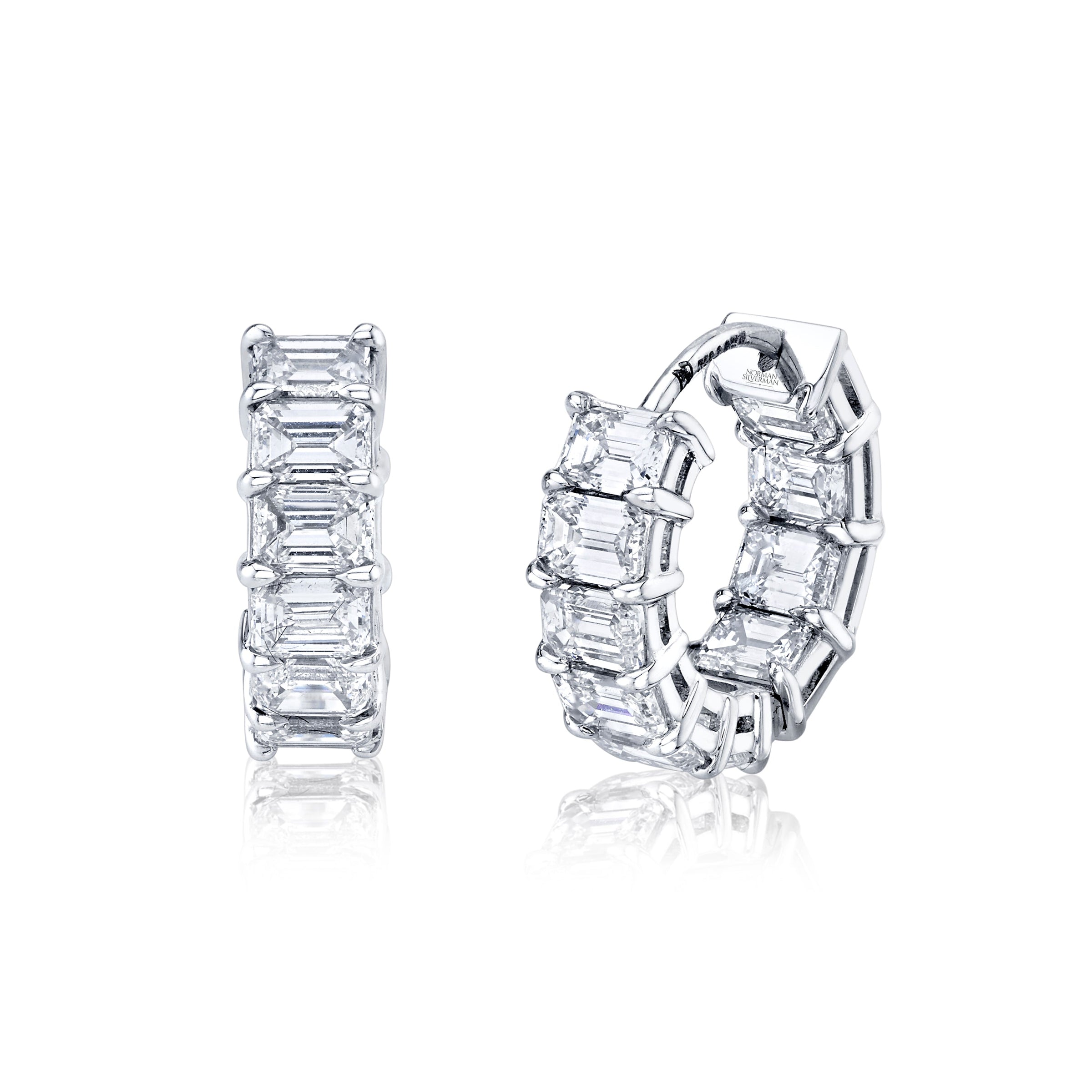 Signature Emerald Cut Diamond Huggies