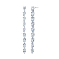 Pear Shape Diamond Vine Dangle Earrings