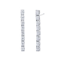 5 Carat Single Row Oval Diamond Dangle Earring
