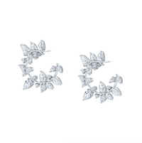 Diamond Vine Half Hoop Earring