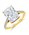5.02 Carat Radiant Diamond Ring with Pave Band