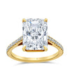 5.02 Carat Radiant Diamond Ring with Pave Band