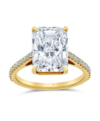 5.02 Carat Radiant Diamond Ring with Pave Band