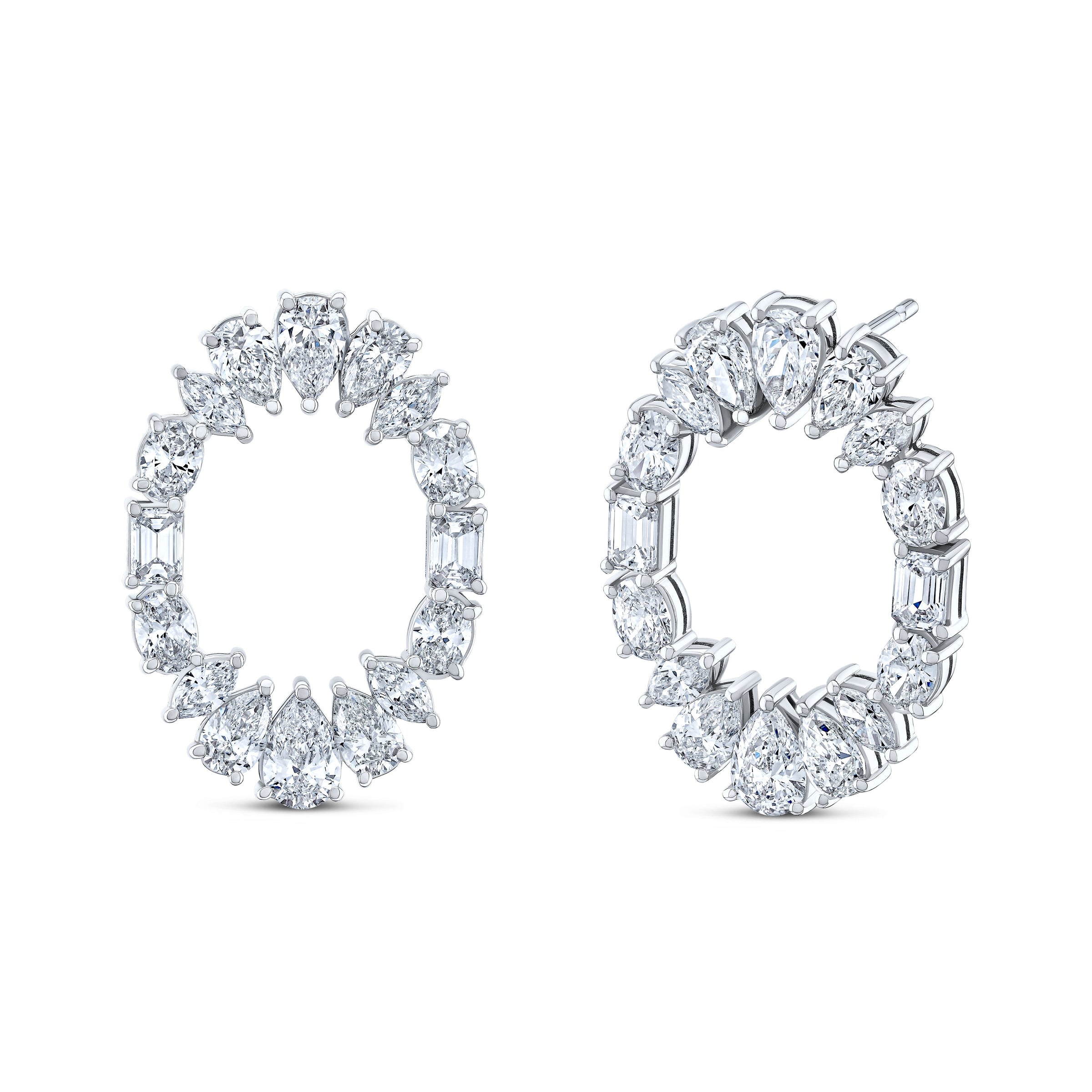Mixed Fancy Shape Open Diamond Earrings