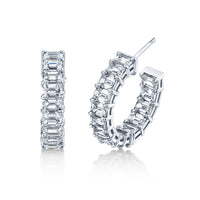 Signature Emerald Cut Diamond Hoops