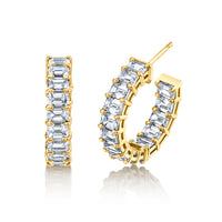 Signature Emerald Cut Diamond Hoops