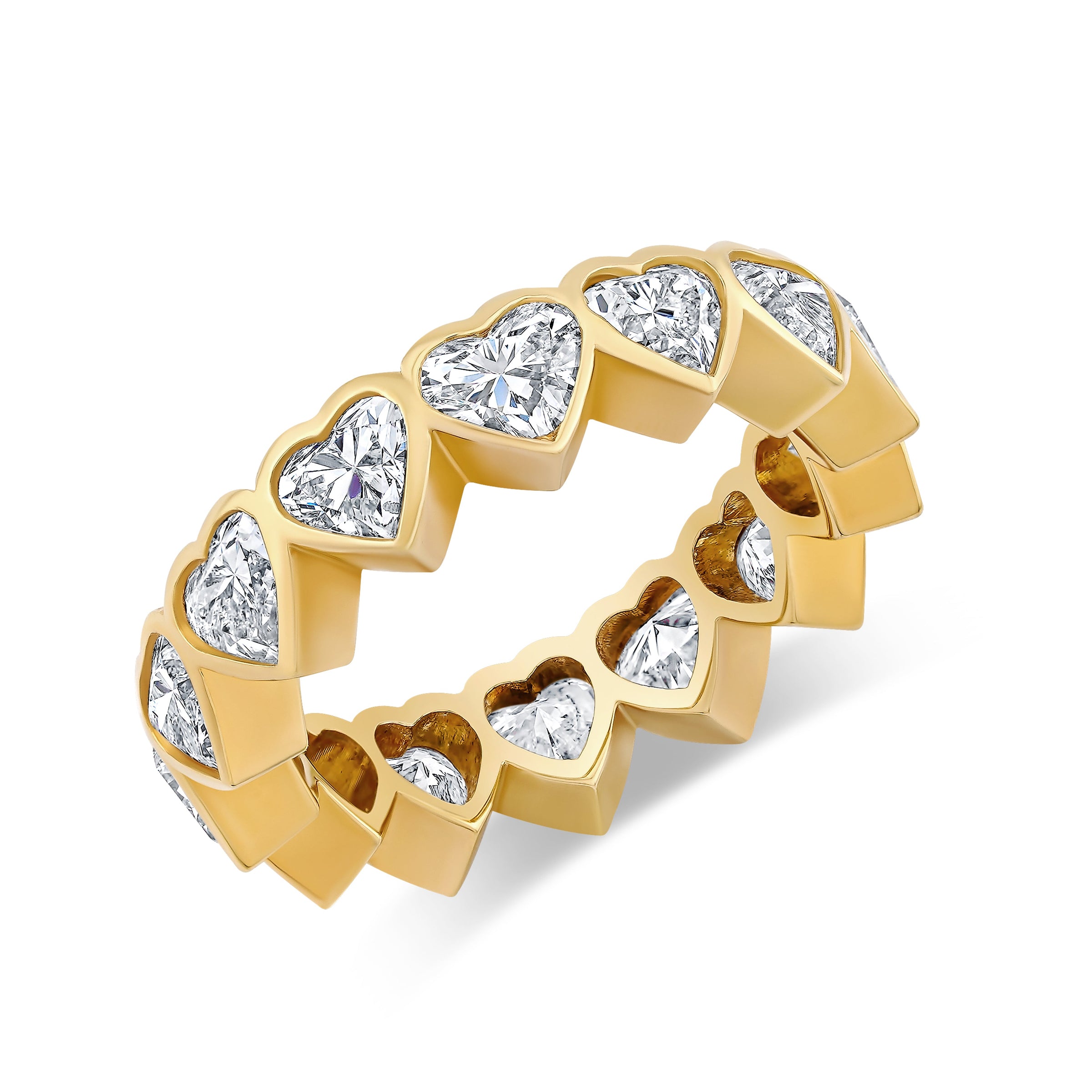 Bezel Set Diamond Heart Eternity Band