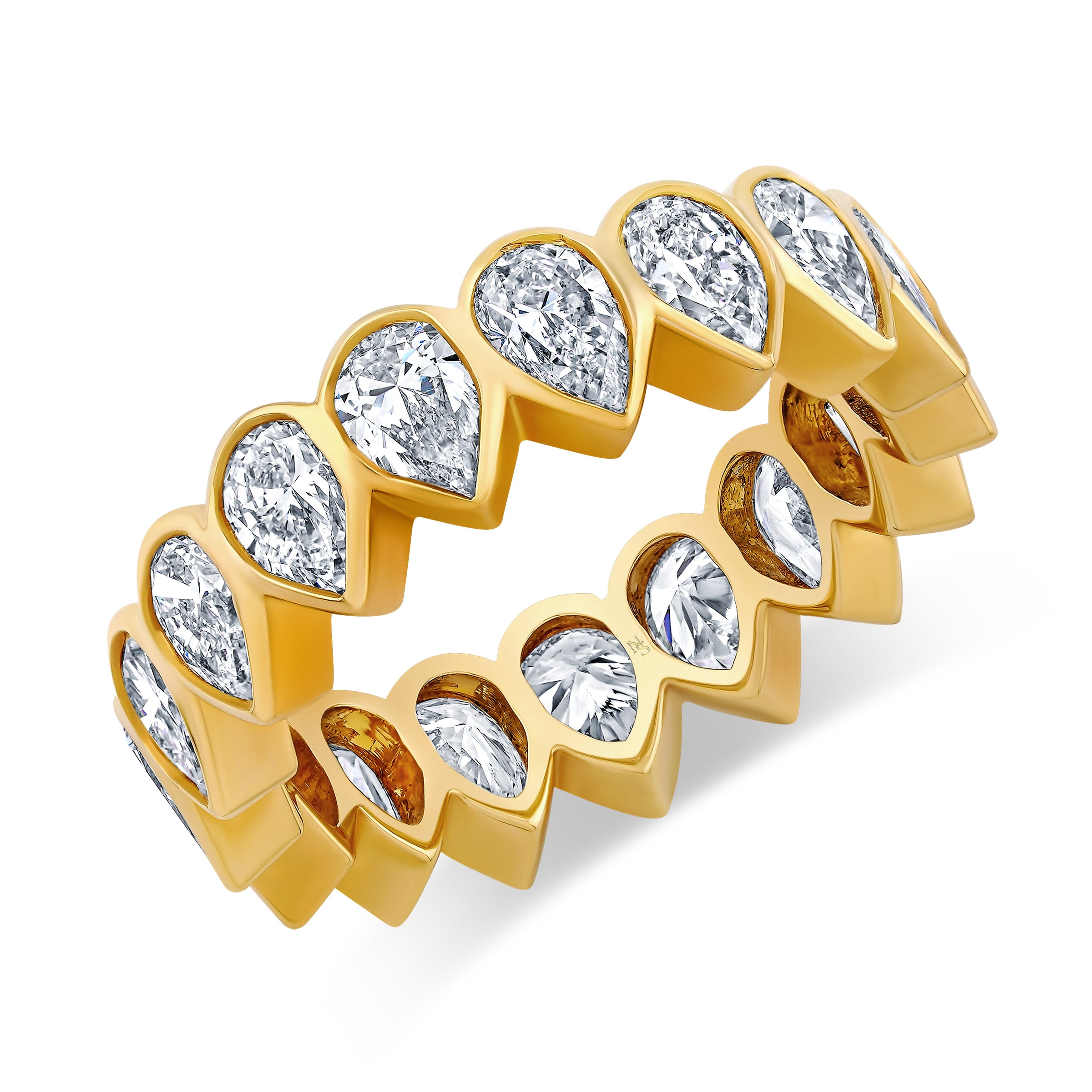 Bezel Set Diamond Pear Eternity Band