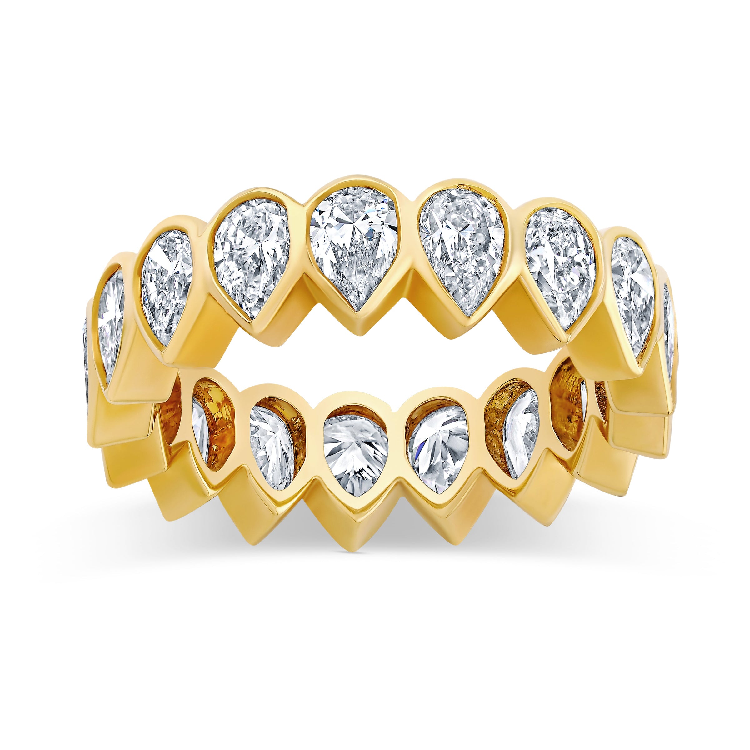 Bezel Set Diamond Pear Eternity Band