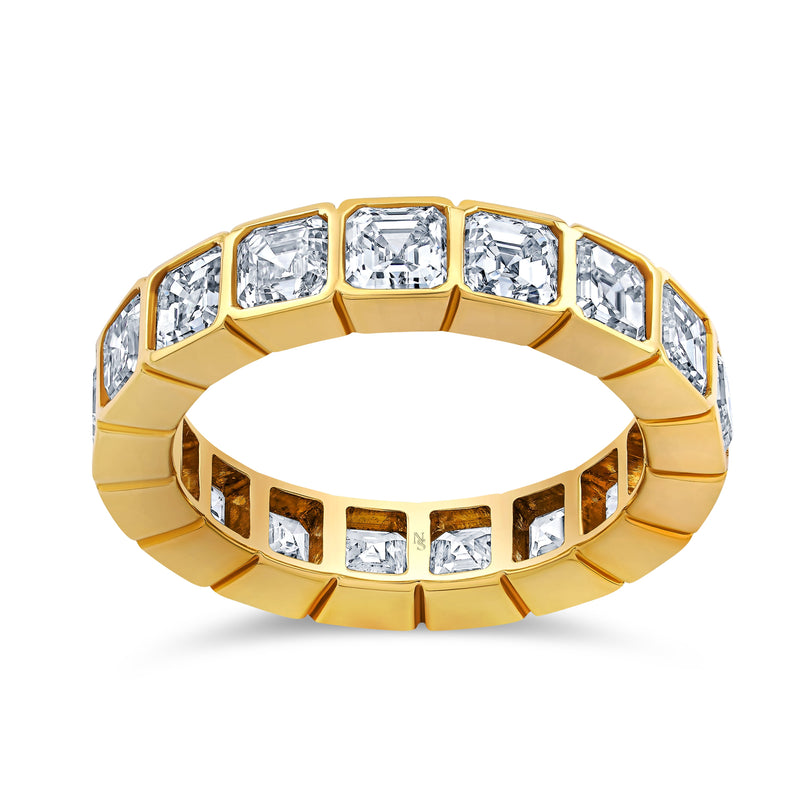 Bezel Set Diamond Asscher Eternity Band