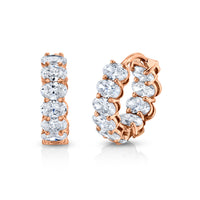 Oval Diamond Huggies