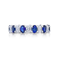Oval Diamond and Sapphire Eternity Band