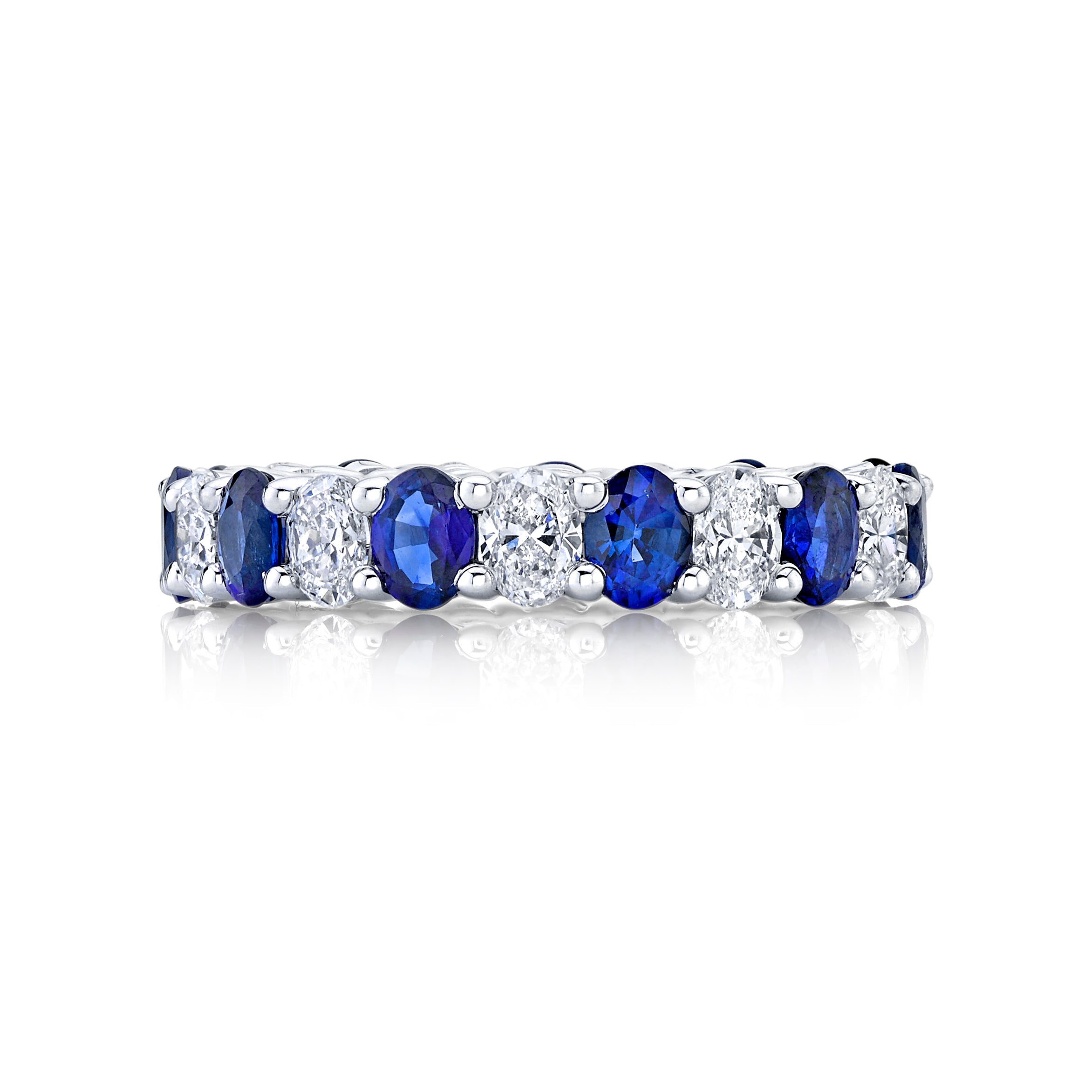 Oval Diamond and Sapphire Eternity Band