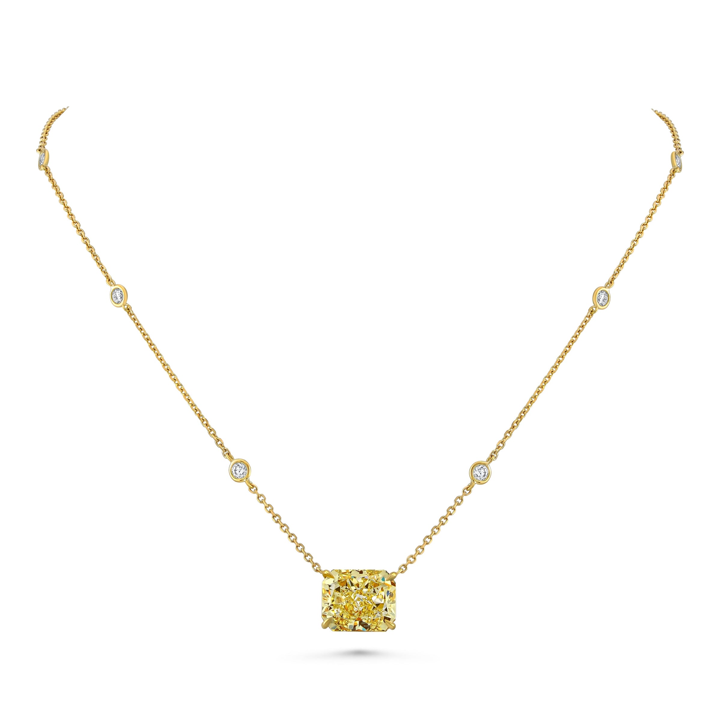 East West Radiant Pendant on Diamond Station Chain