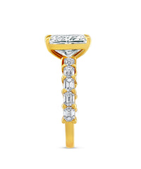 3.14 Radiant Diamond Ring with Emerald Cut Side Stones