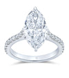 3.05 Carat Marquise Diamond ring with Accented Band