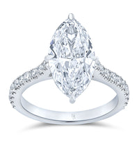 3.05 Carat Marquise Diamond ring with Accented Band