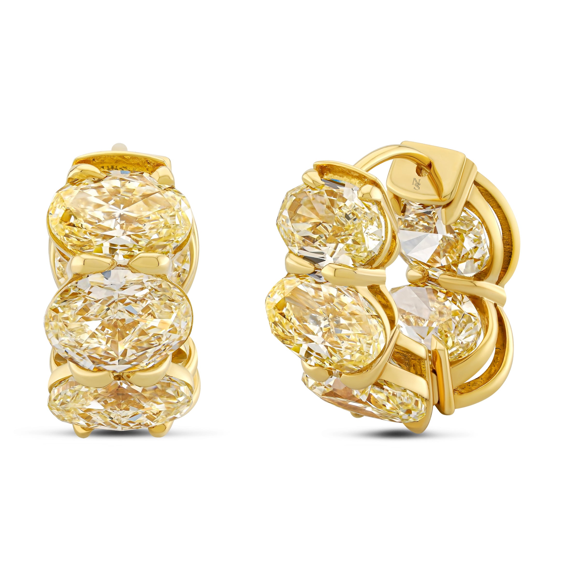 Oval Diamond Huggies