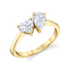 Toi et Moi Ring with Pear and Heart Diamonds